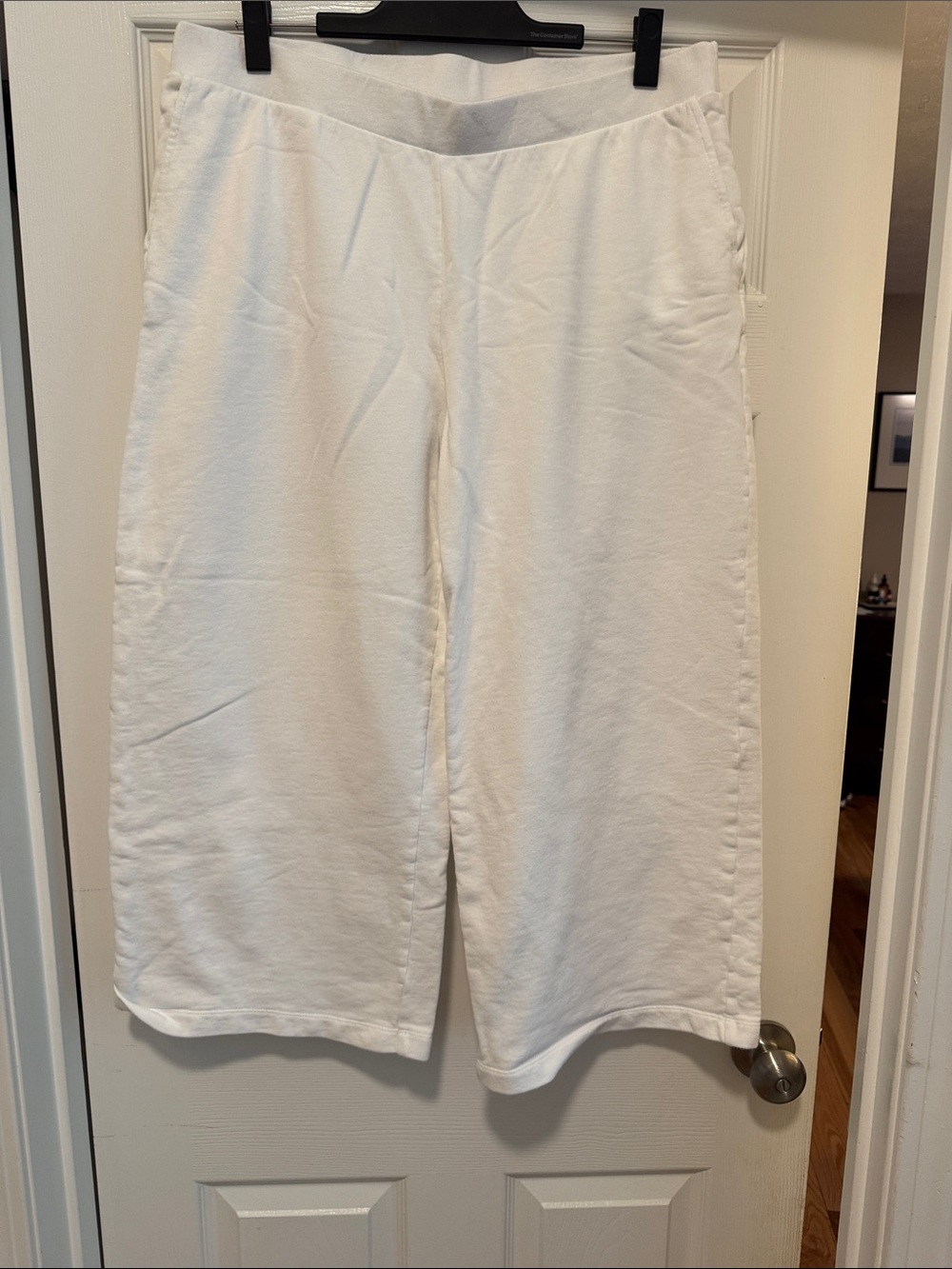📌JJill White Wide-Leg Knit Crop Pants